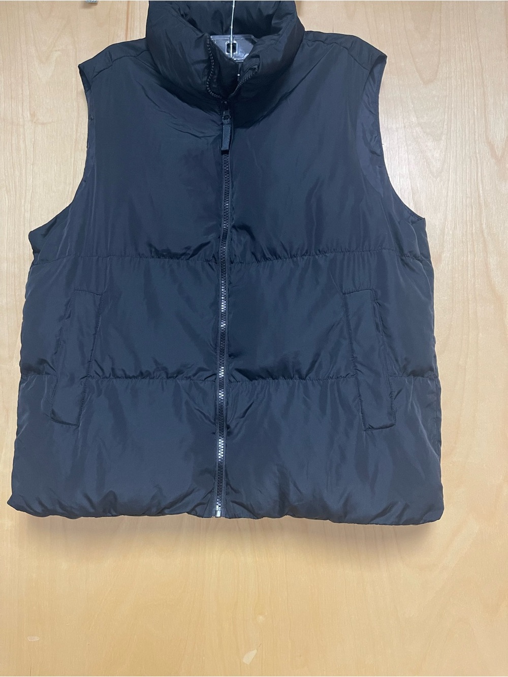 SHEIN Black Quilted Puffer Vest with High Collar